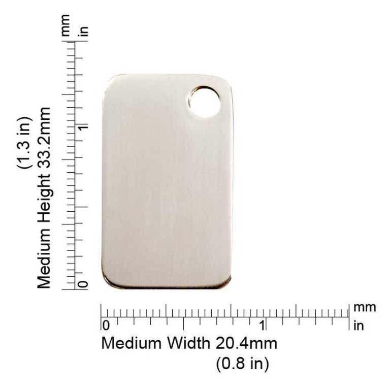 Dimensioni de la médaille Red Dingo acier inoxydable 2RT - Medium