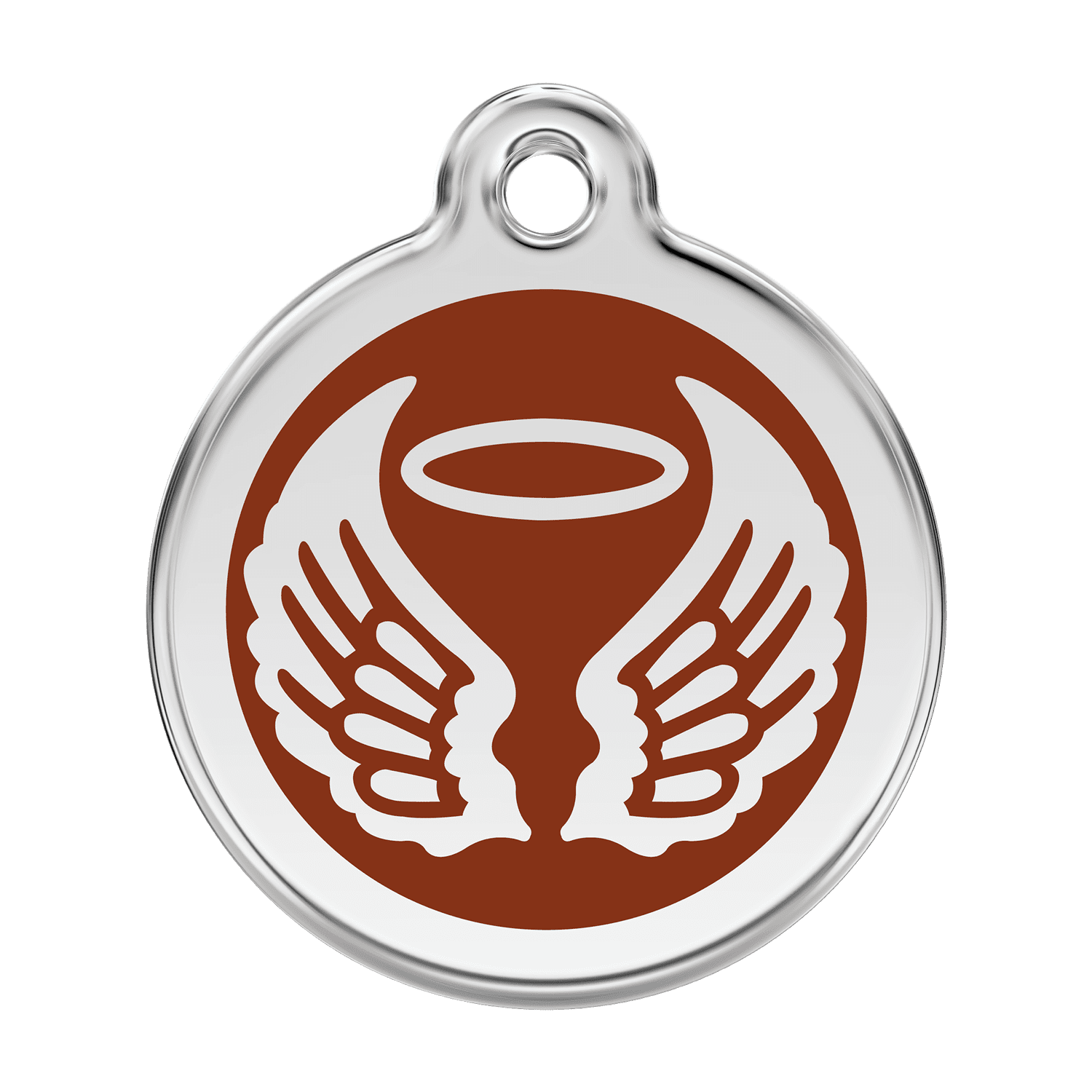 Vue avant - Médaille personnalisée pour chien Red Dingo ailes d'anges brun - Taglia L