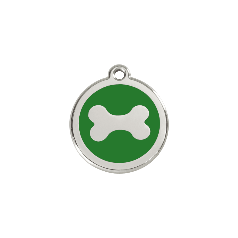 Vue avant - Médaille personnalisée pour chien/chat Red Dingo Os Vert S 20.00 - Gravure incluse