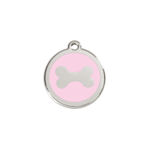 Medaglietta per gatto Osso rosa smalto S