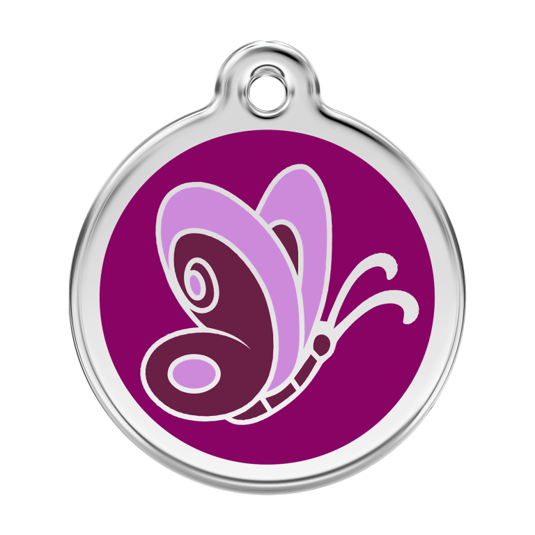Vue avant - Médaille personnalisée Red Dingo papillon violet - Taglia L 38.00mm