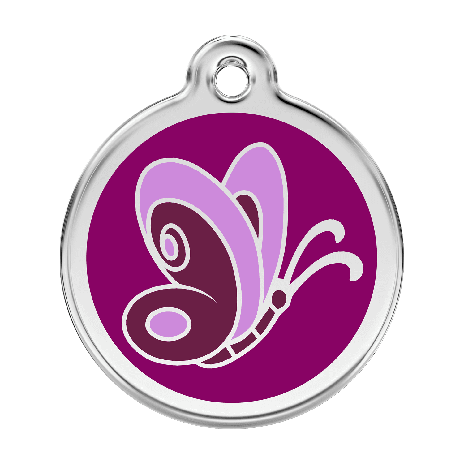 Vue avant - Médaille personnalisée Red Dingo papillon violet - Taglia L 38.00mm
