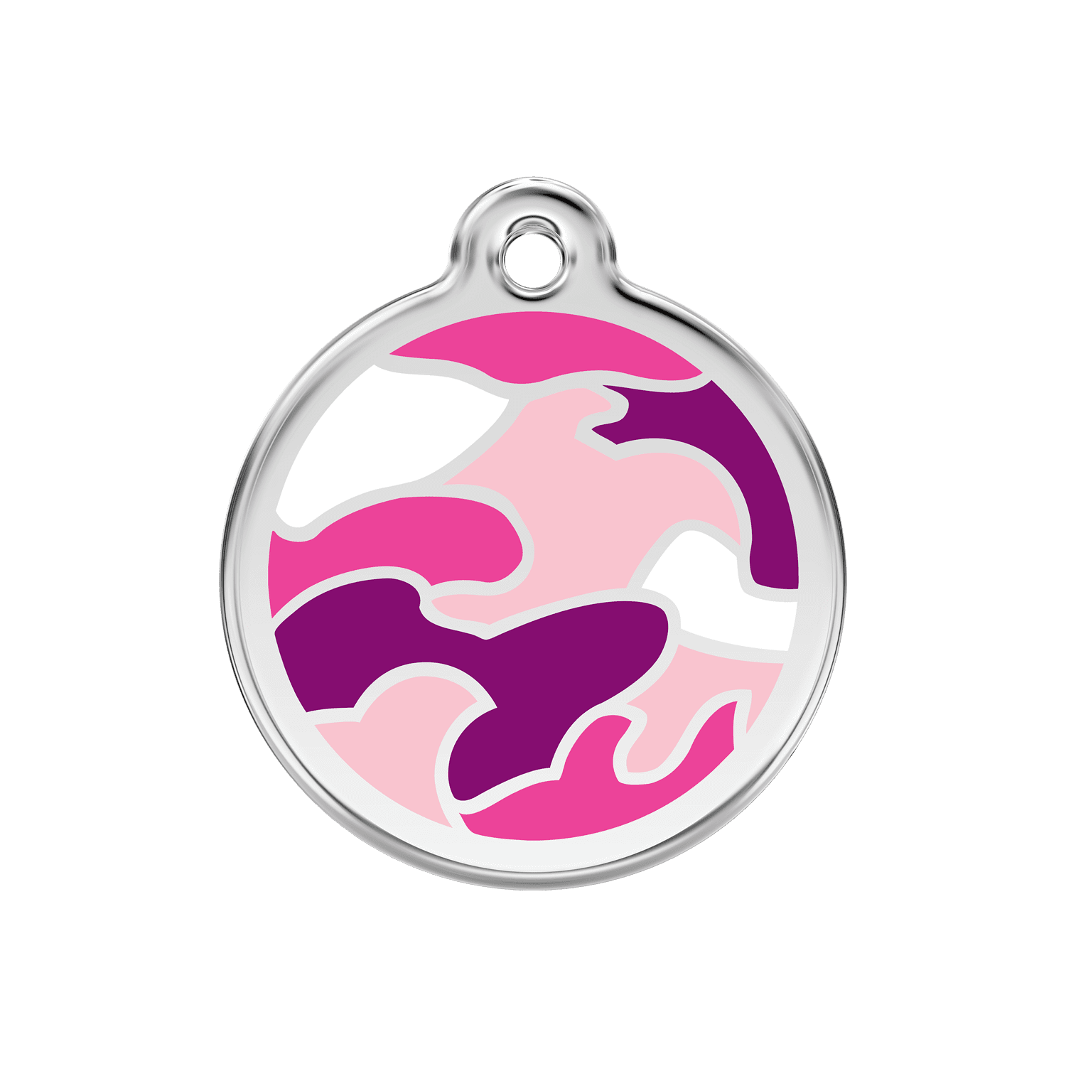Vue avant - Médaille personnalisée pour chien Red Dingo Camouflage Rose - Taglia M