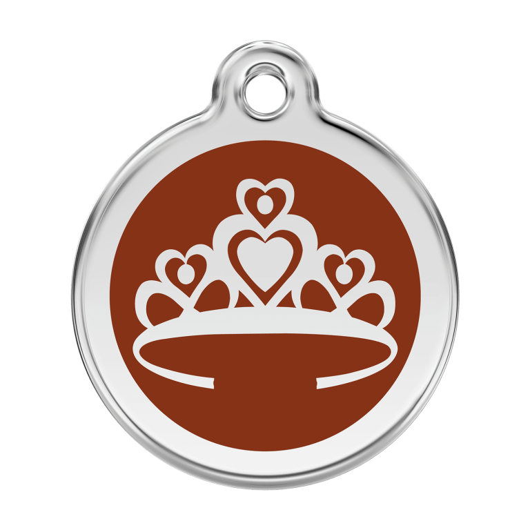Vue avant - Médaille personnalisée pour chien Red Dingo Couronne Brun L - 38.00mm 24.7g