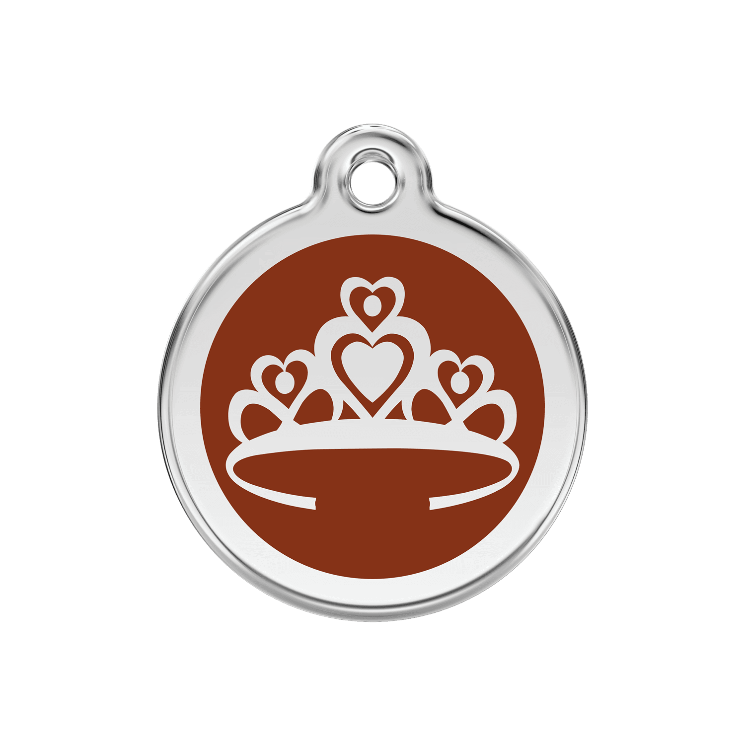 Vue avant - Médaille personnalisable pour chien Red Dingo Couronne Brun M 30.00mm 16.1g