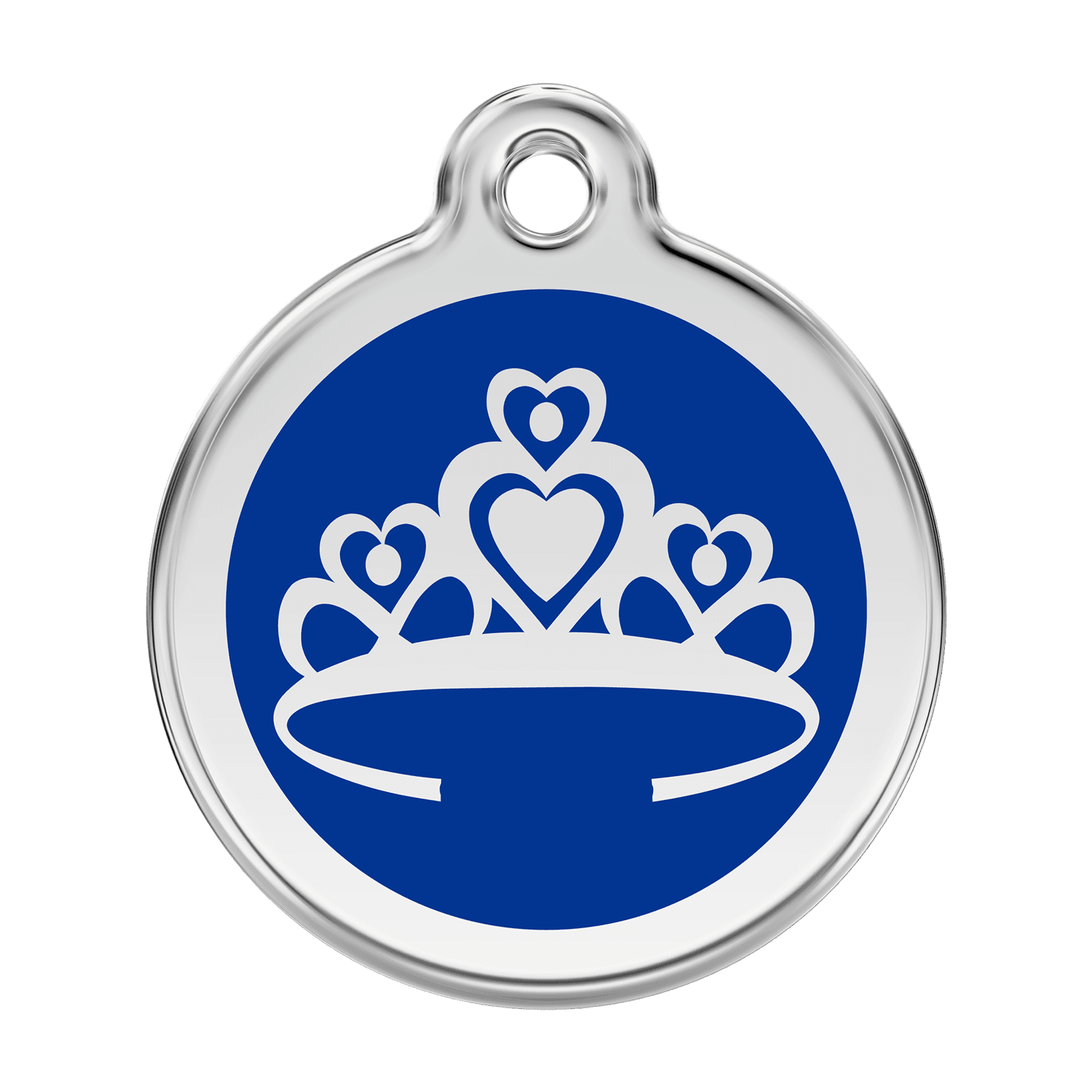Vue avant - Médaille personnalisée pour chien Red Dingo Couronne Bleu foncé - Taglia L
