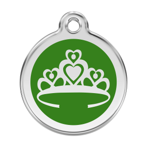 Medaglietta per cane Corona verde smalto L 38mm