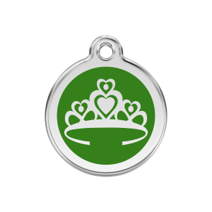 Medaglietta per cane Corona verde smalto M 30 mm