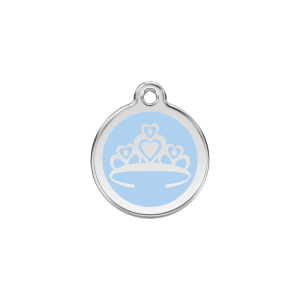 Medaglietta per gatto Corona smalto azzurro chiaro S 20mm