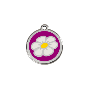 Medaglietta per gatto Margerita smalto viola S 20mm