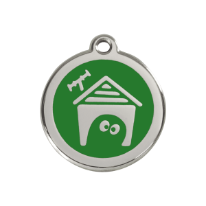 Medaglietta per cane medio smalto verde e acciaio inox