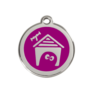 Medaglietta per cane medio smalto viola e acciaio inox