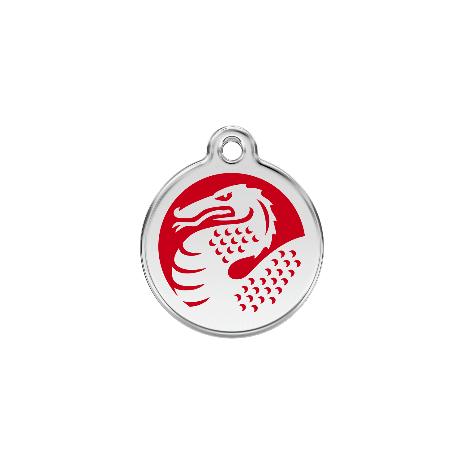 Vue avant - Médaille personnalisable Red Dingo Dragon Rouge S 20.00mm - Pour chien/chat - Réf : 01-DR-RE-SM
