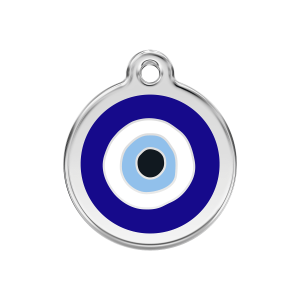 Medaglietta per cane medio Malocchio smalto blu scuro 30 mm