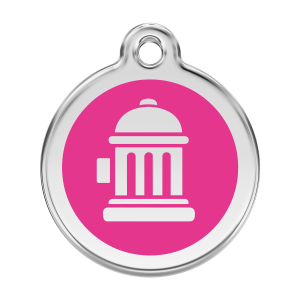 Medaglietta per cane grande smalto rosa vivace design idrante