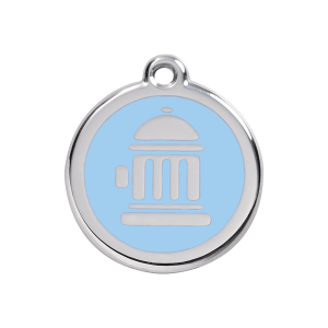Medaglietta per cane medio smalto blu chiaro design idrante