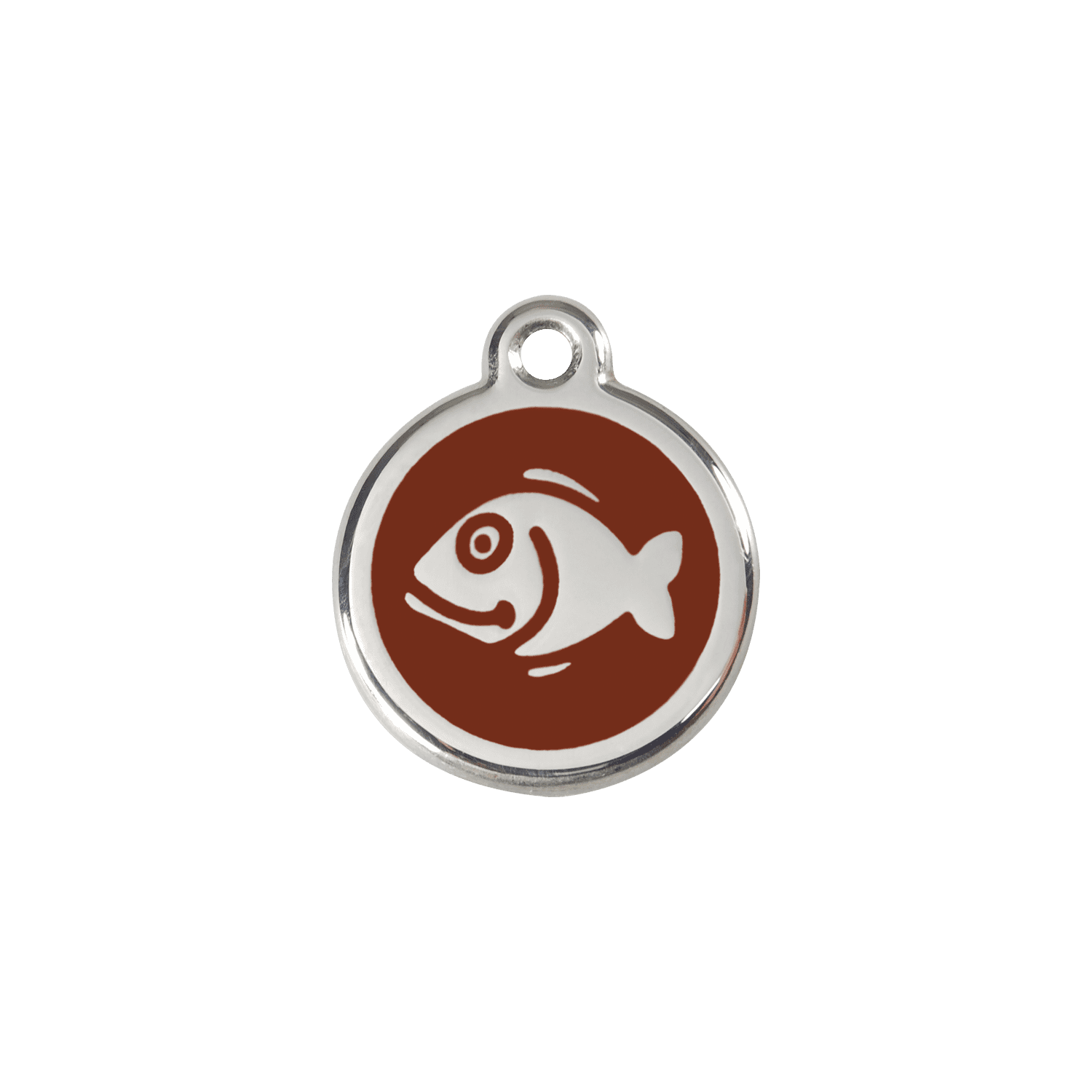 Vue avant - Médaille personnalisable pour chien/chat Red Dingo Poisson Brun S 20.00mm