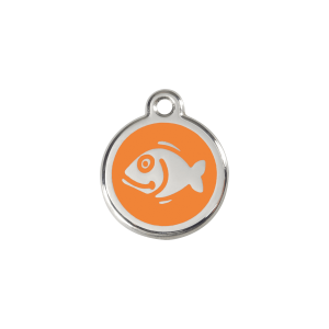 Medaglietta per gatto Pesce smalto arancione piccola