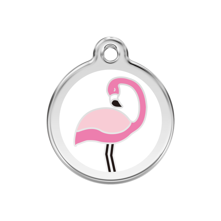 Vue avant - Médaille personnalisée pour chien Red Dingo Flamant Blanc M 30.00mm