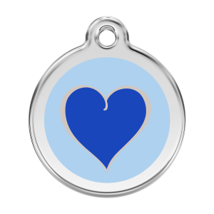Medaglietta per cane grande Coeur Color Marine smalto blu scuro acciaio inox