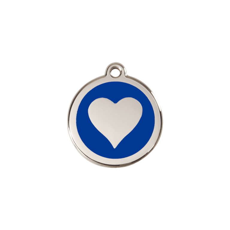 Vue avant - Médaille personnalisée pour chien/chat Red Dingo Émail/Acier inoxydable Bleu foncé - Taglia S