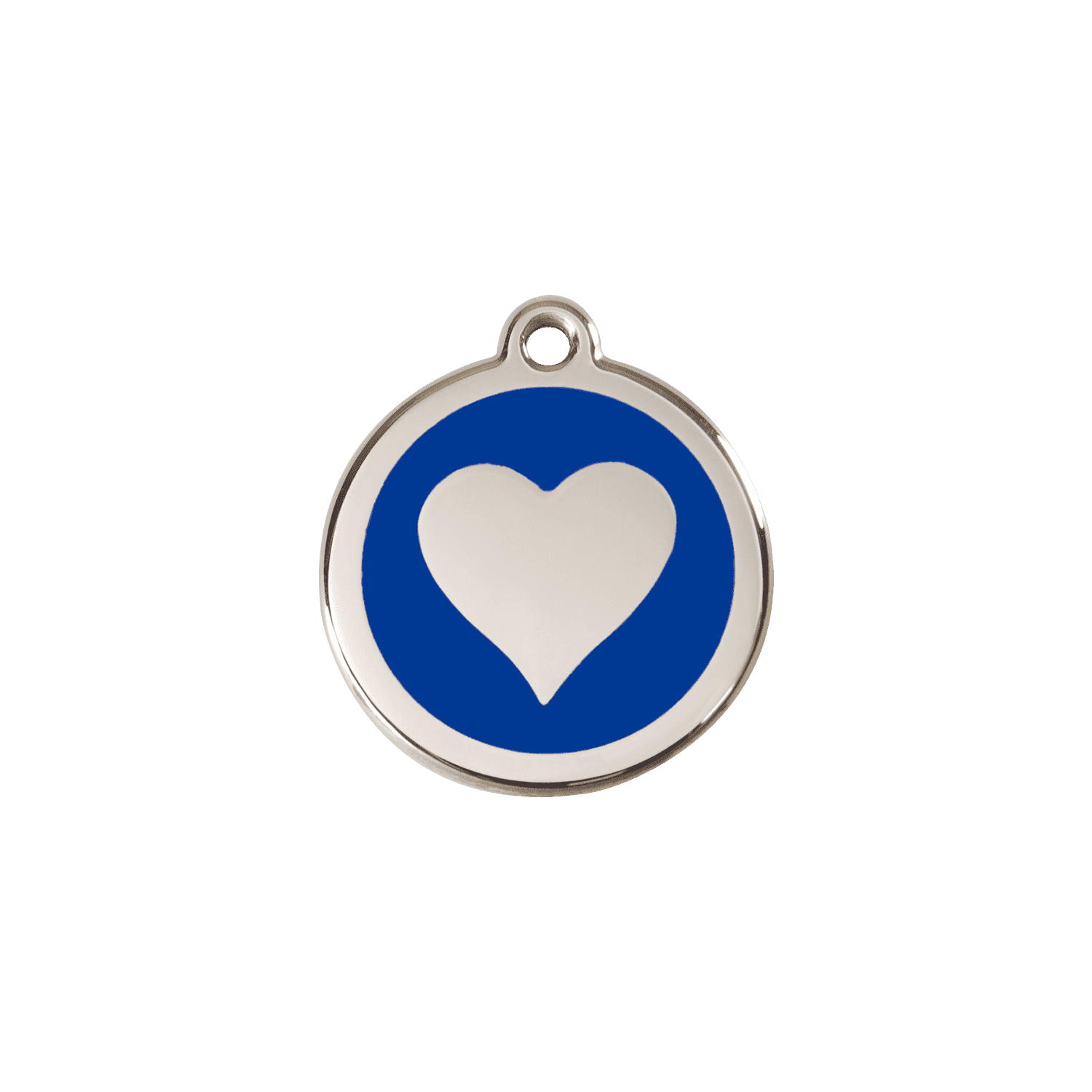 Vue avant - Médaille personnalisée pour chien/chat Red Dingo Émail/Acier inoxydable Bleu foncé - Taglia S