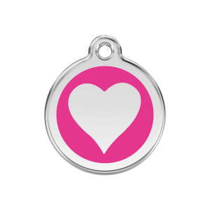 Medaglietta per cane cuore rosa vivace media