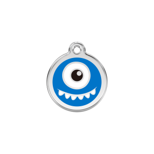 Medaglietta per gatto Monstro smalto blu scuro S 20mm