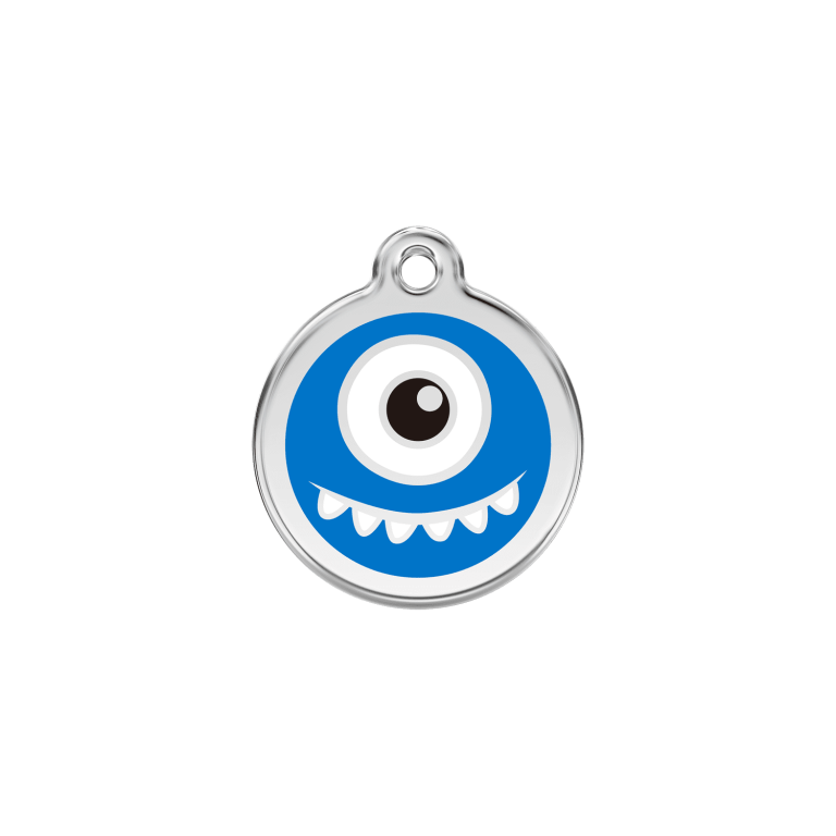 Vue avant - Médaille personnalisée pour chien/chat Red Dingo Émail/Acier inoxydable Monstre Bleu foncé S 20.00 7G