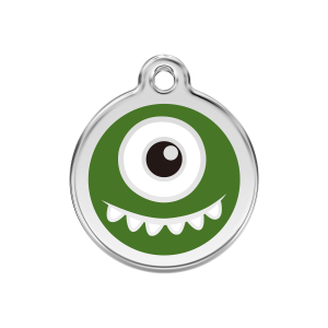 Verde Mostro Smalto Acciaio Inox Medaglietta per cane medio