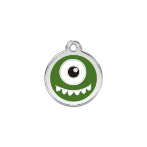 Medaglietta per gatto Monstro verde smalto S 20mm