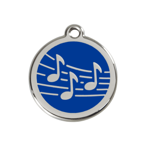 Medaglietta per cane musica smalto blu scuro media