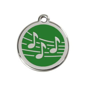 Medaglietta per cane musica smalto verde media