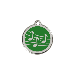 Medaglietta per gatto musica smalto verde S 20 mm