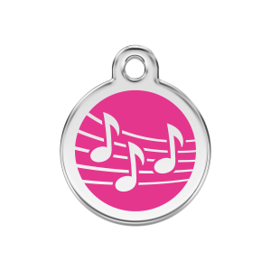 Medaglietta per cane musica rosa vivace media