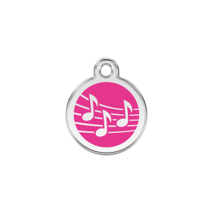 Medaglietta per gatto Musica smalto rosa vivo S 20 mm