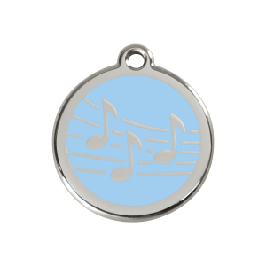Medaglietta per cane Musica smalto azzurro media 30 mm