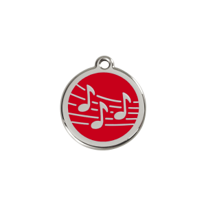 Medaglietta per gatto Musica smalto rosso S 20 mm