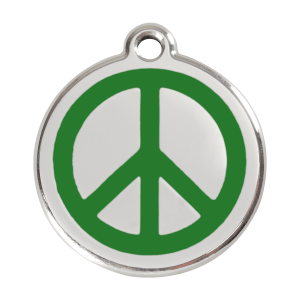 Medaglietta per cane grande Paix verde smalto e acciaio inox