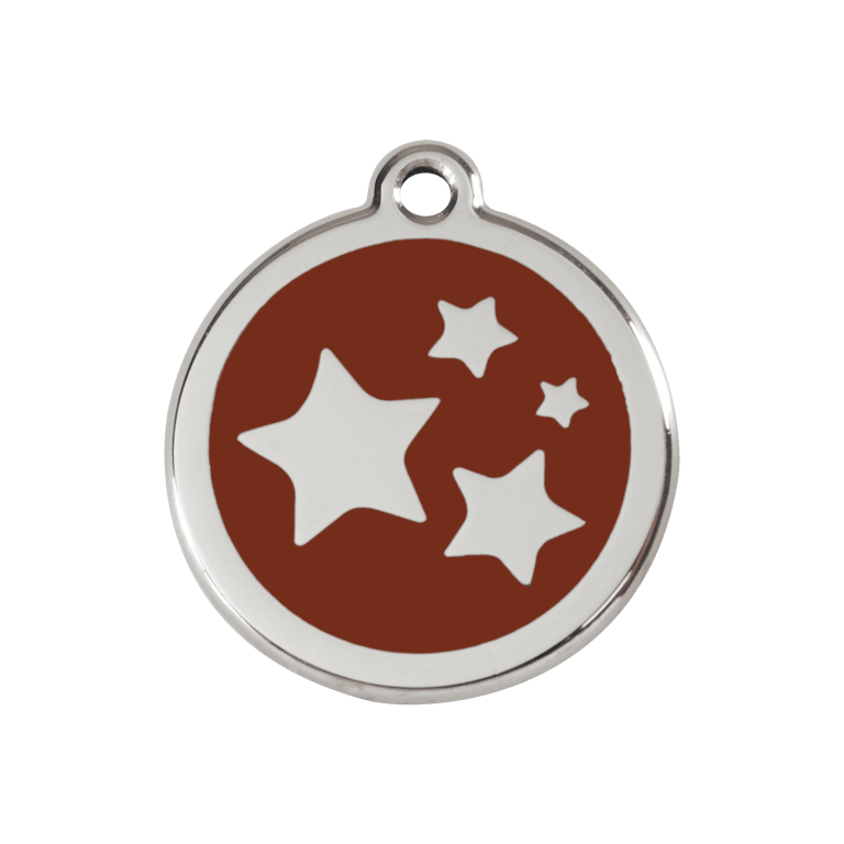 Vue avant - Médaille personnalisée pour chien Red Dingo Émail et acier inoxydable Brun M 30.00 16.1 G