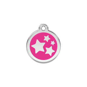 Medaglietta per cane piccolo stella smalto rosa vivace S