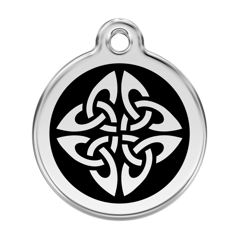 Vue avant - Médaille personnalisable pour chien Red Dingo Émail et acier inoxydable - Flèches tribales - Noir - Taglia L