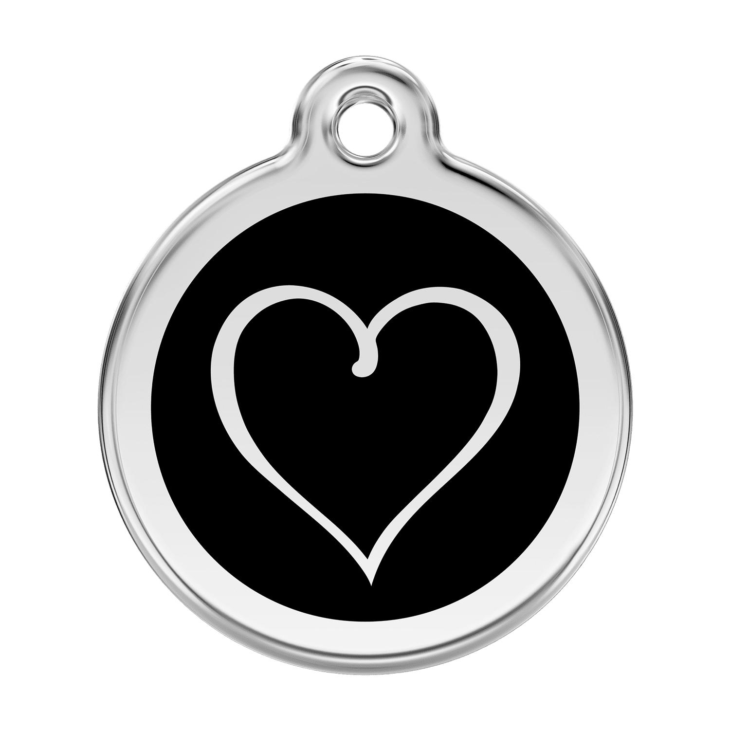 Vue avant - Médaille personnalisable pour chien Red Dingo Coeur Tribal Noir - Taglia L
