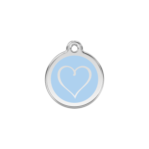 Medaglietta per gatto Cuore Tribale smalto azzurro S 20mm