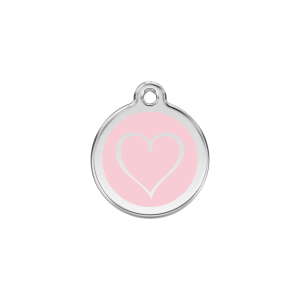 Medaglietta per gatto Cuore Tribale rosa smalto S 20mm