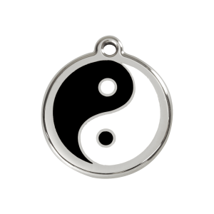 Medaglietta per cane Ying e Yang smalto nero media