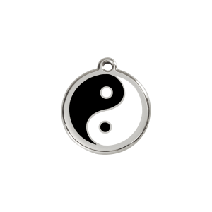 Medaglietta per gatto Ying e Yang smalto nero S