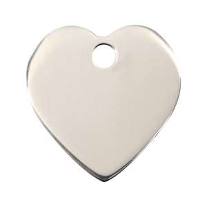 Medaglietta per cane grande cuore in acciaio inox