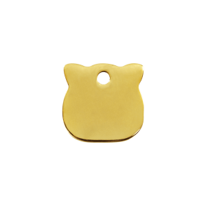 Medaglietta testa di gatto in ottone piatto S