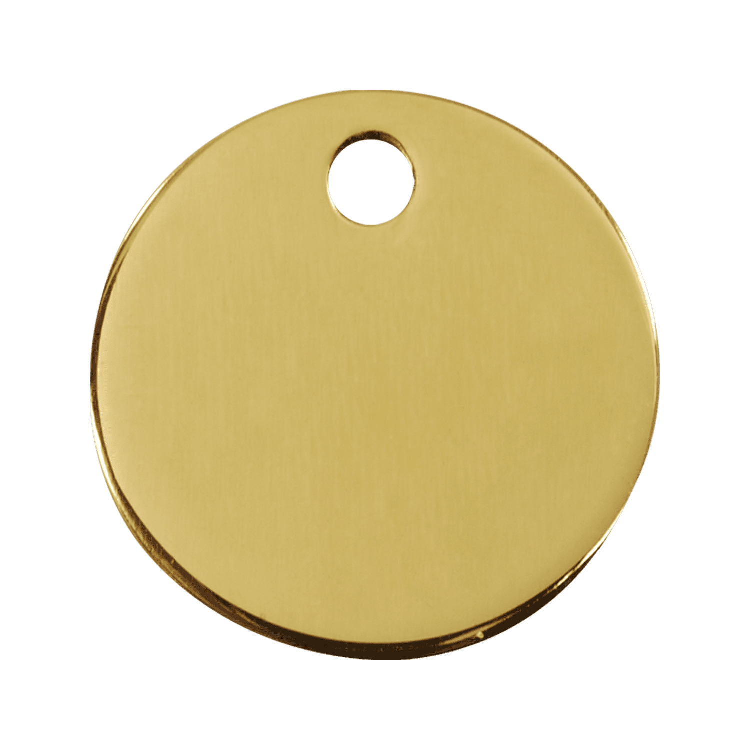 Vue avant - Médaille personnalisable Red Dingo Laiton Plat Cercle pour chien ou chat - Réf. 03-CL-ZZ-LG